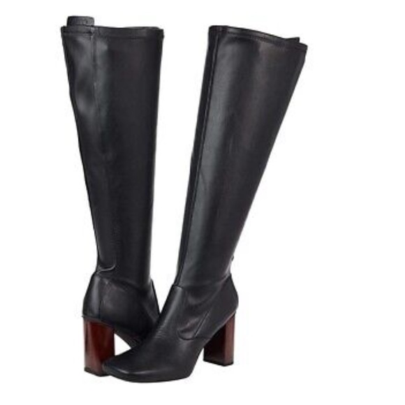 Franco Sarto Shoes - FRANCO SARTO Borne Black Faux Leather Wide-Calf Boots Size 8